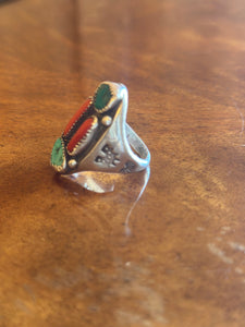 Turquoise/Coral Ring
