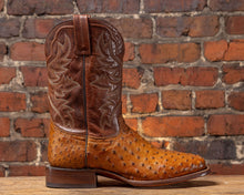 Cognac/Tan Ostrich Boot on a Leather Sole
