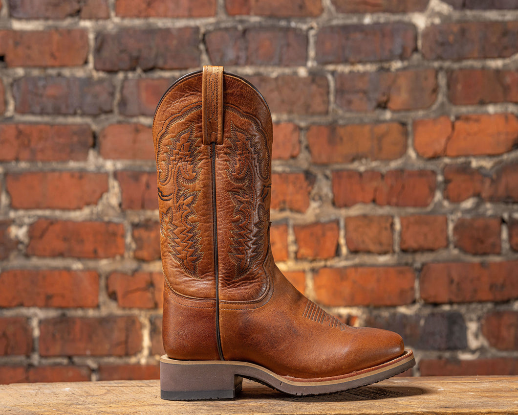 Rich Cognac Brown Oil Resistant Sole Comfort Boot