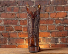 Chocolate Tooled Lace Boot with Rom Sole