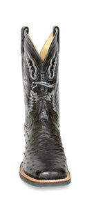 Black Full Quill Ostrich with Oil Resistant Comfort Sole