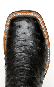 Black Full Quill Ostrich with Oil Resistant Comfort Sole