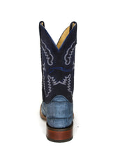 Distressed Denim Blue American Alligator Comfort Boot