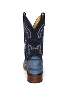 Distressed Denim Blue American Alligator Comfort Boot