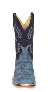 Distressed Denim Blue American Alligator Comfort Boot