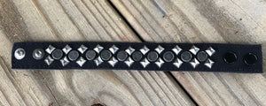 1" Brown Leather Stud Bracelet